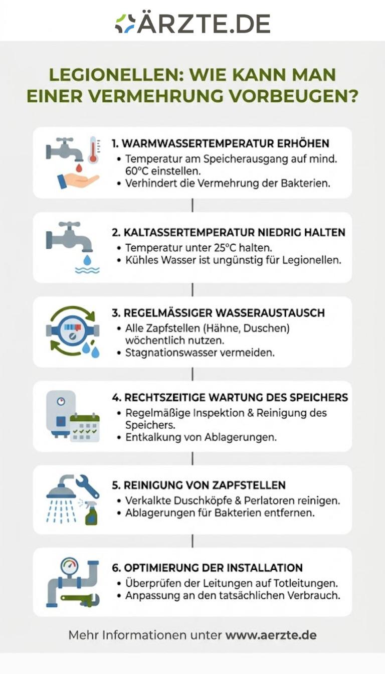 Infografik zum Thema Legionellen