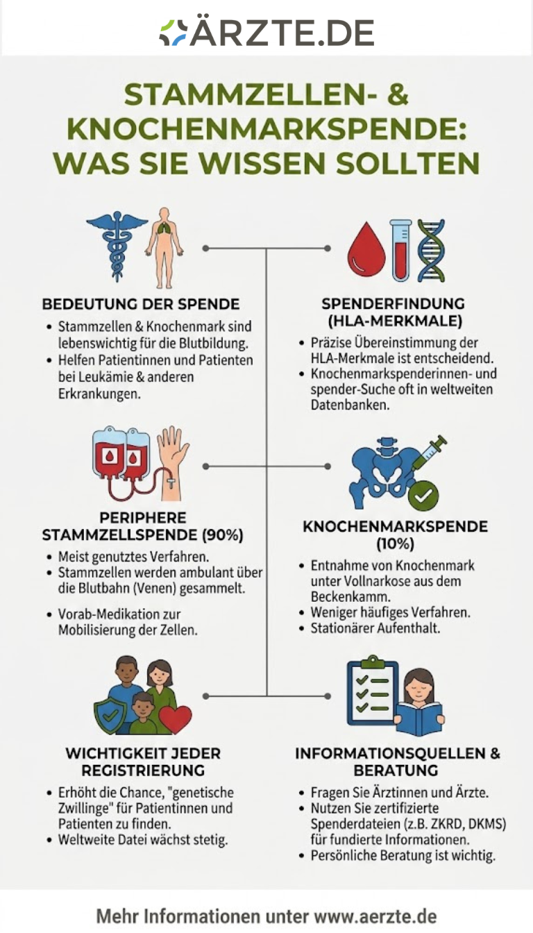 Infografik zum Thema Stammzellen und Knochenmarkspende