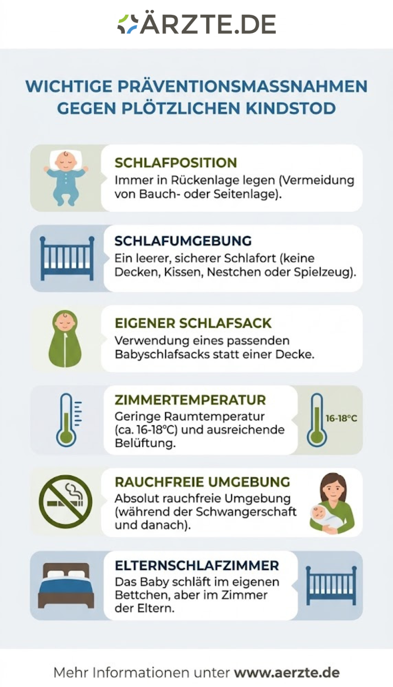 Infografik zum Thema über Kindertod Prävention