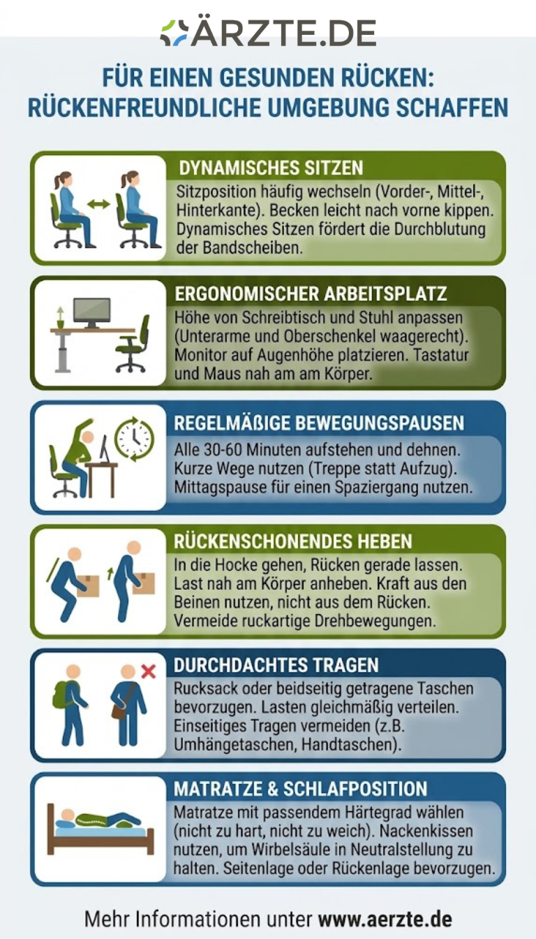 Infografik zum Thema Rückenschmerzen vorbeugen