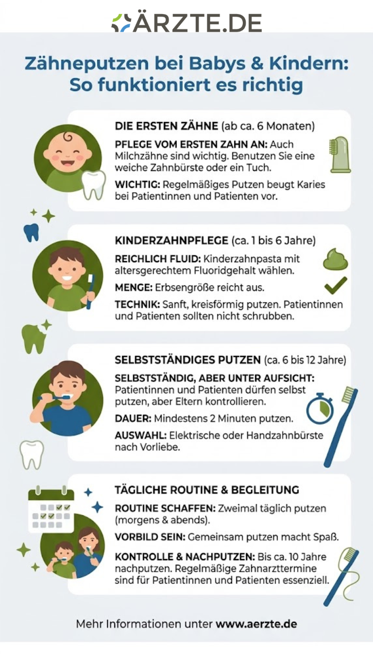 Infografik zum Thema Zähneputzen