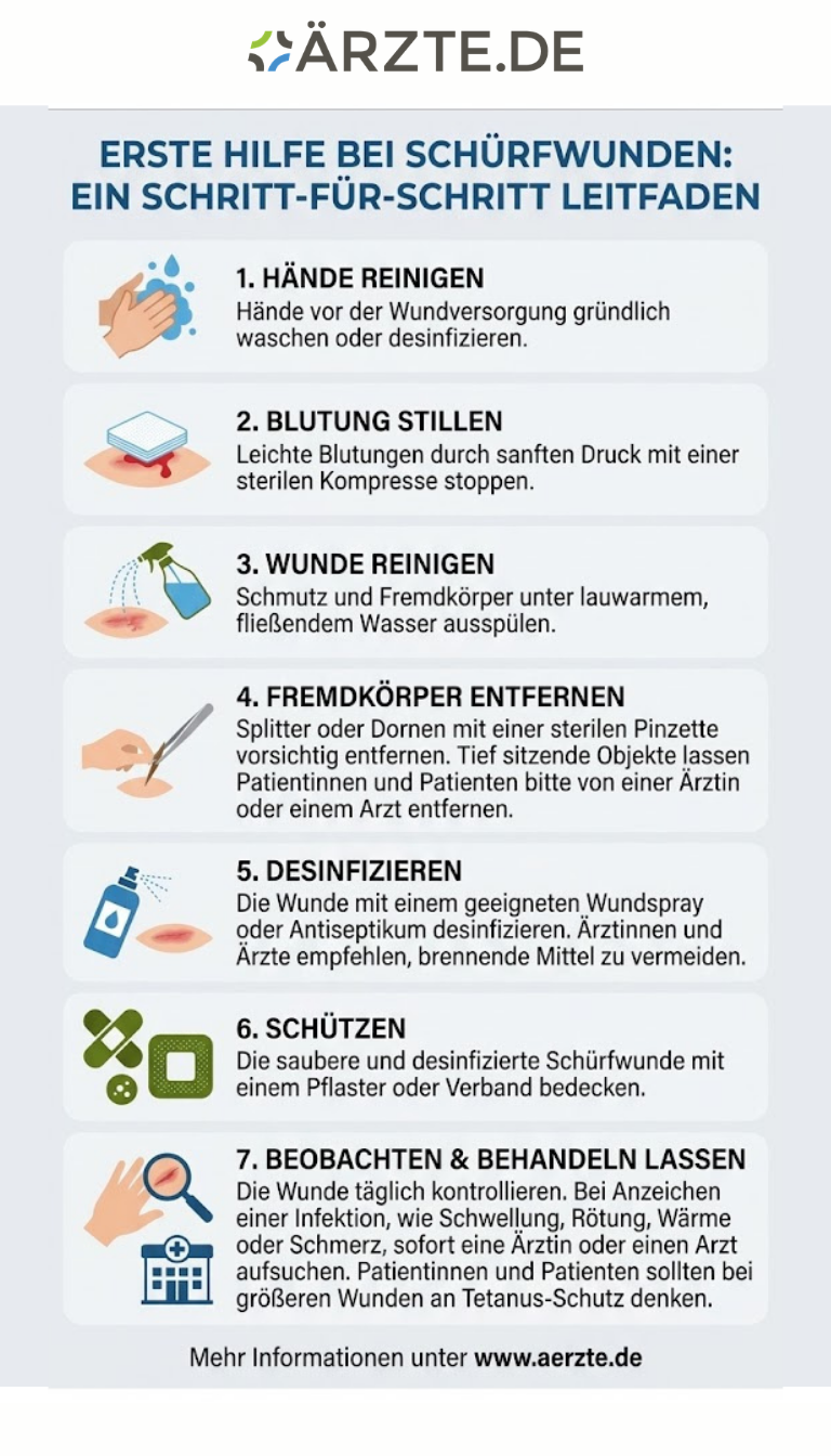 Infografik zum Thema Schürfwunden