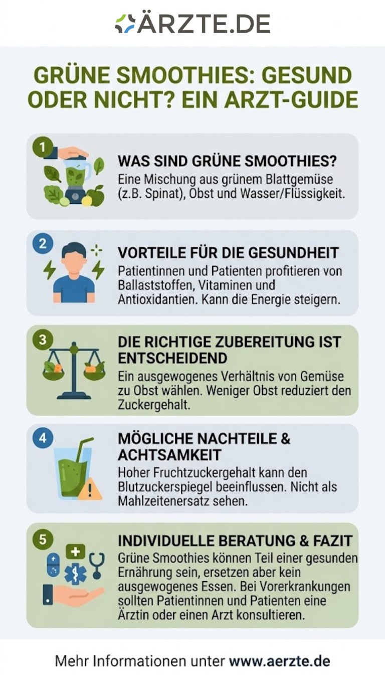 Infografik zum Thema grüner Smoothie