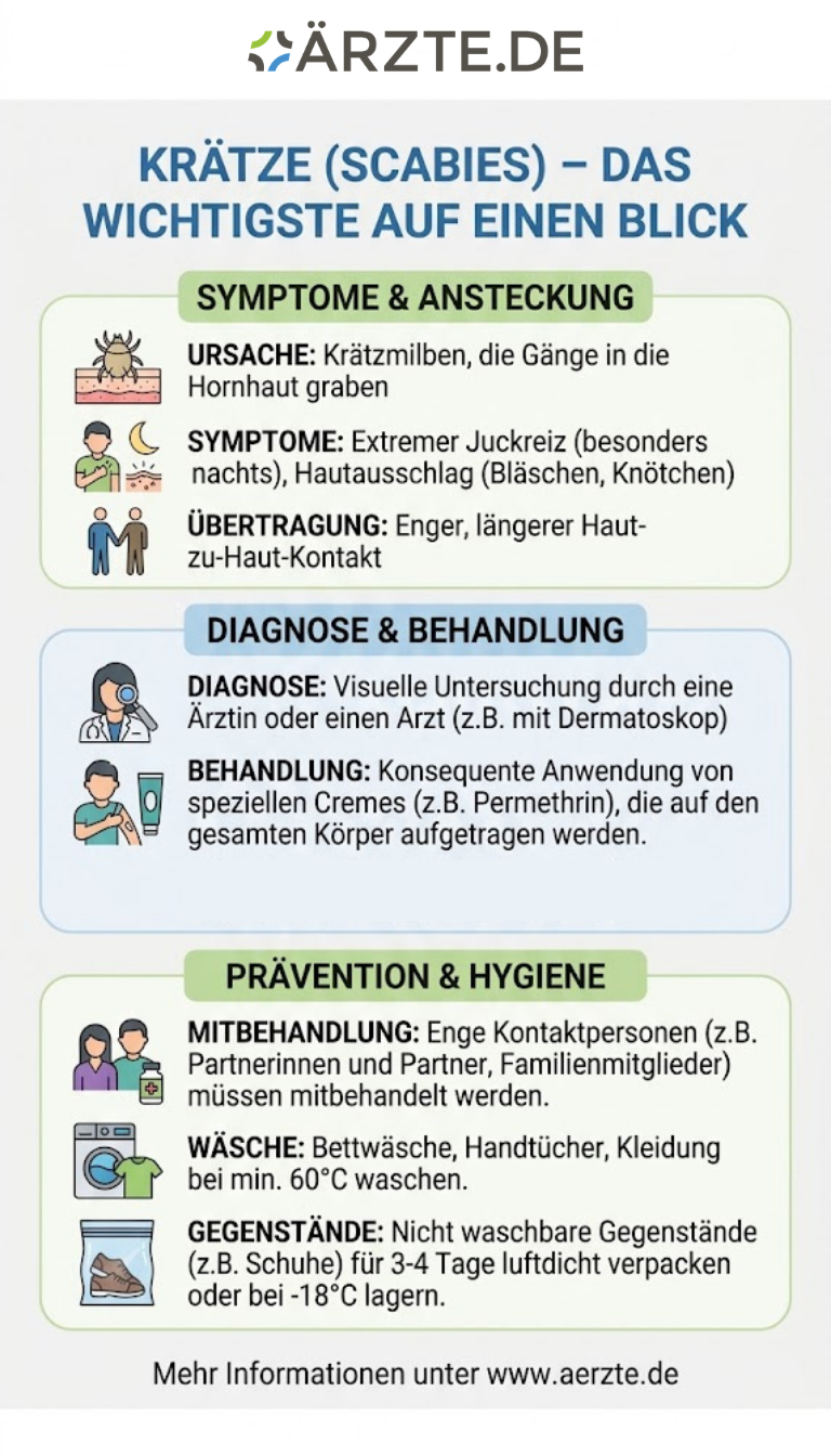 Infografik zum Thema Krätze