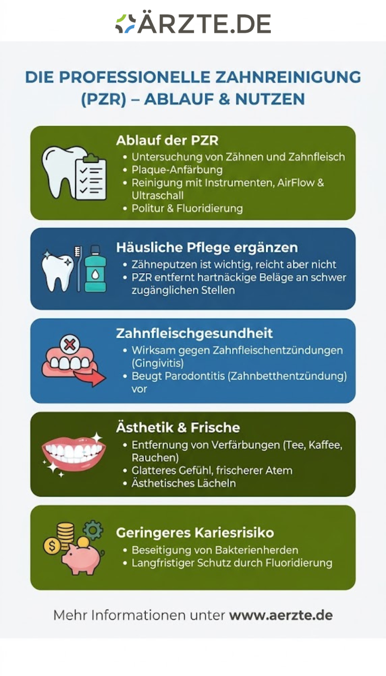 Infografik zum Thema Professionelle Zahnreinigung