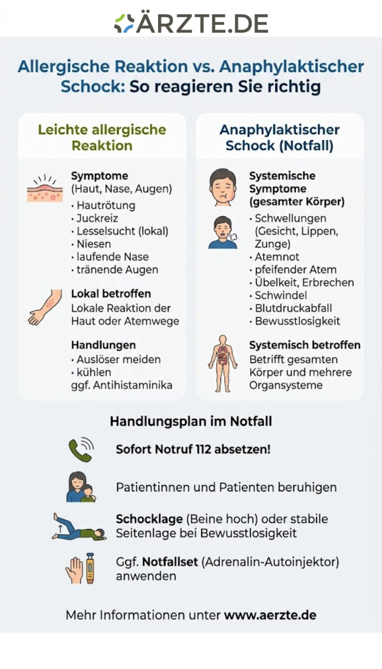Infografik zum Thema Anaphylaktischer Schock