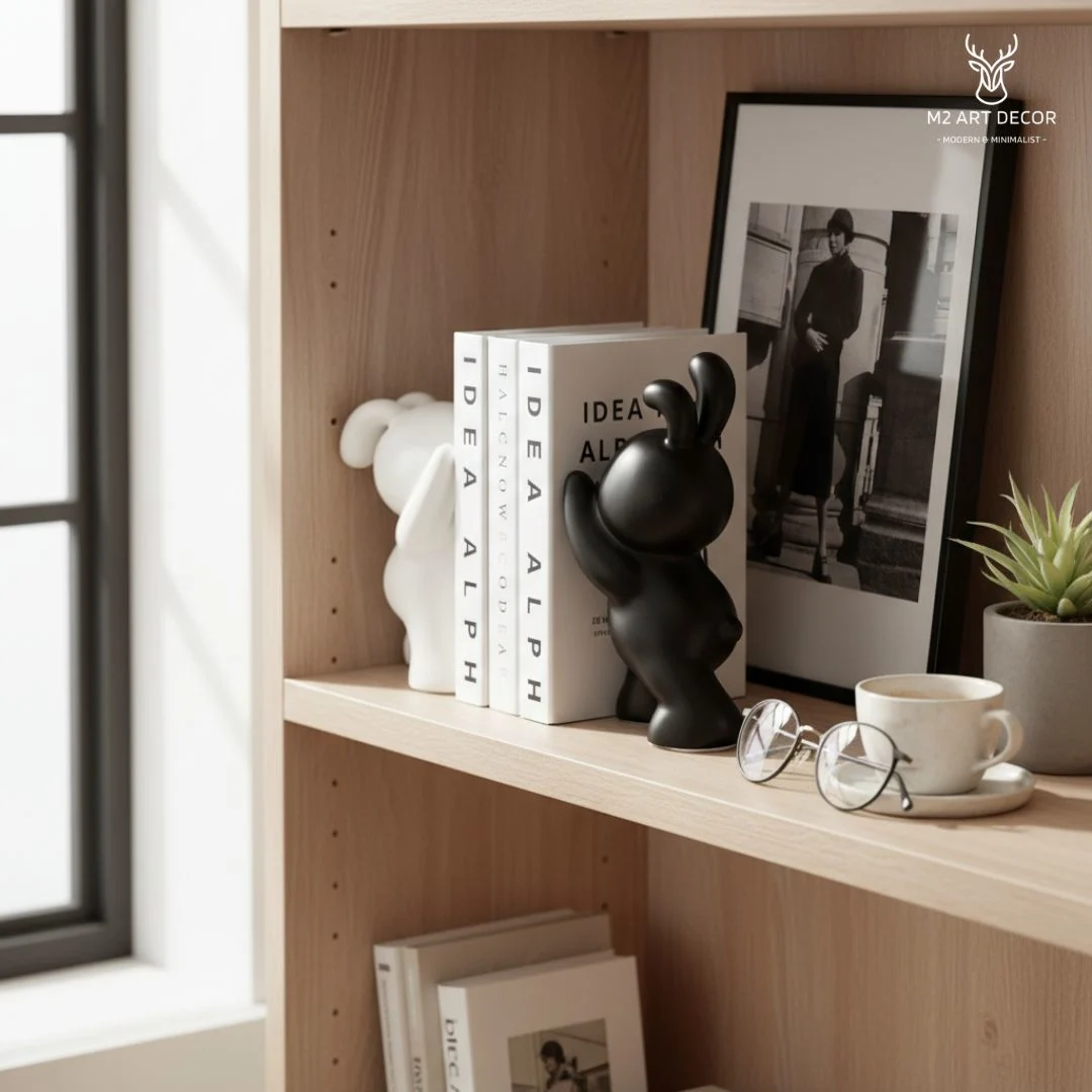 Hình ảnh phụ của sản phẩm Bộ chặn sách đôi thỏ - M2 Art Decor