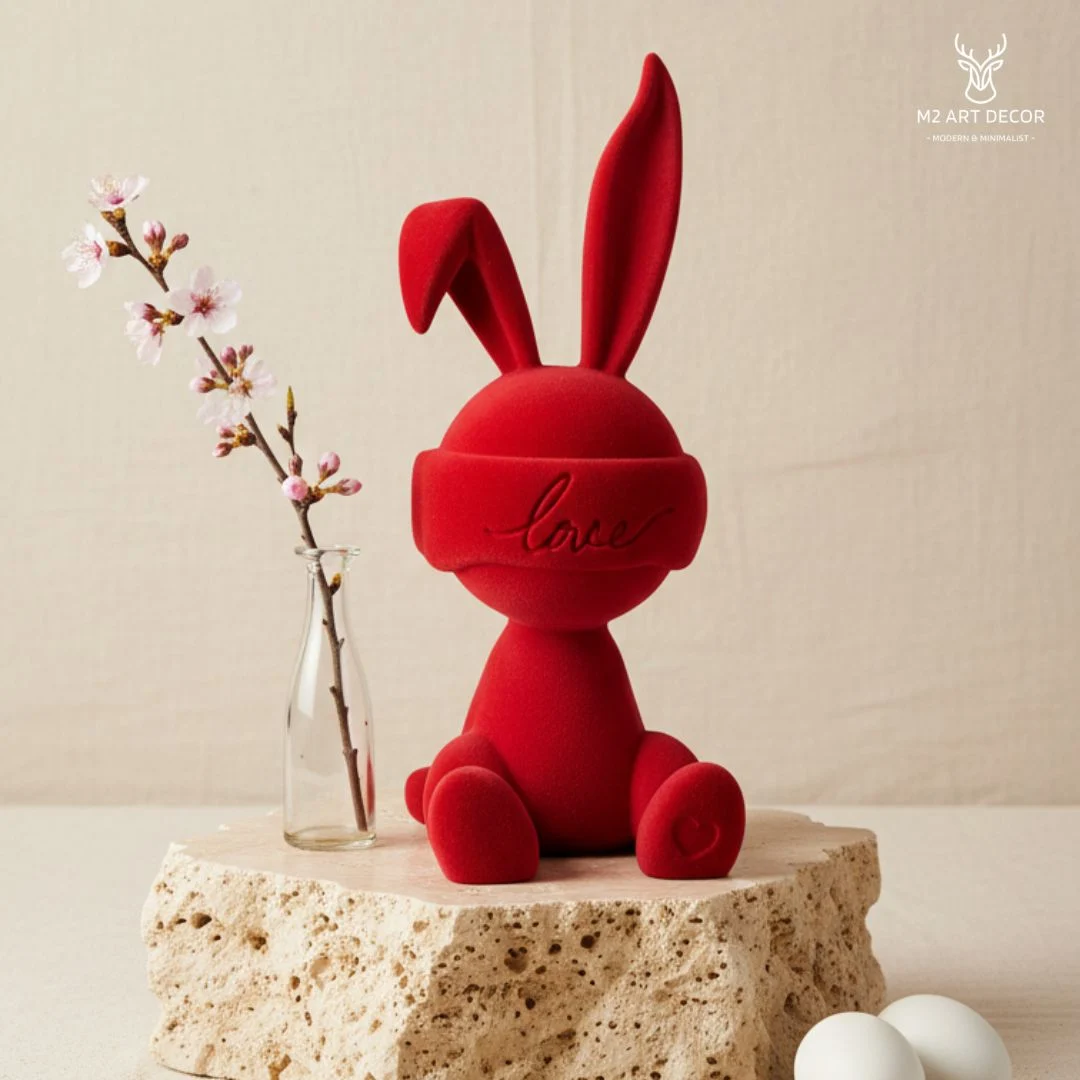 Hình ảnh chính của sản phẩm Tượng thỏ đỏ phú quý - M2 Art Decor
