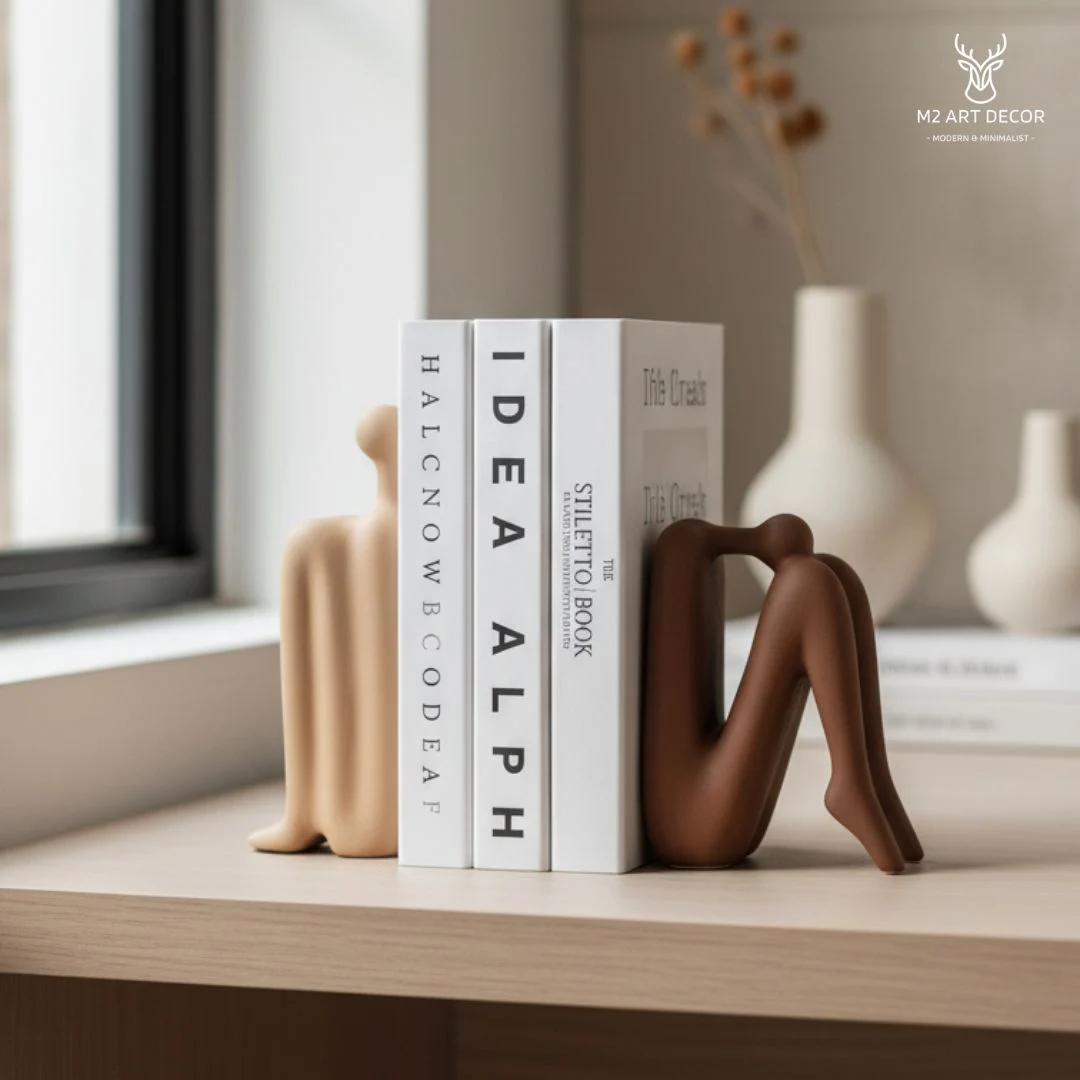 Hình ảnh chính của sản phẩm Bộ tượng song hành tri thức + 1 sách bất kỳ - M2 Art Decor