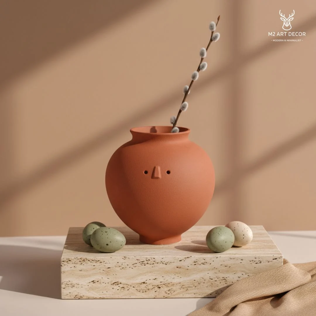 Hình ảnh chính của sản phẩm Lọ wabi sabi màu nâu gạch - M2 Art Decor