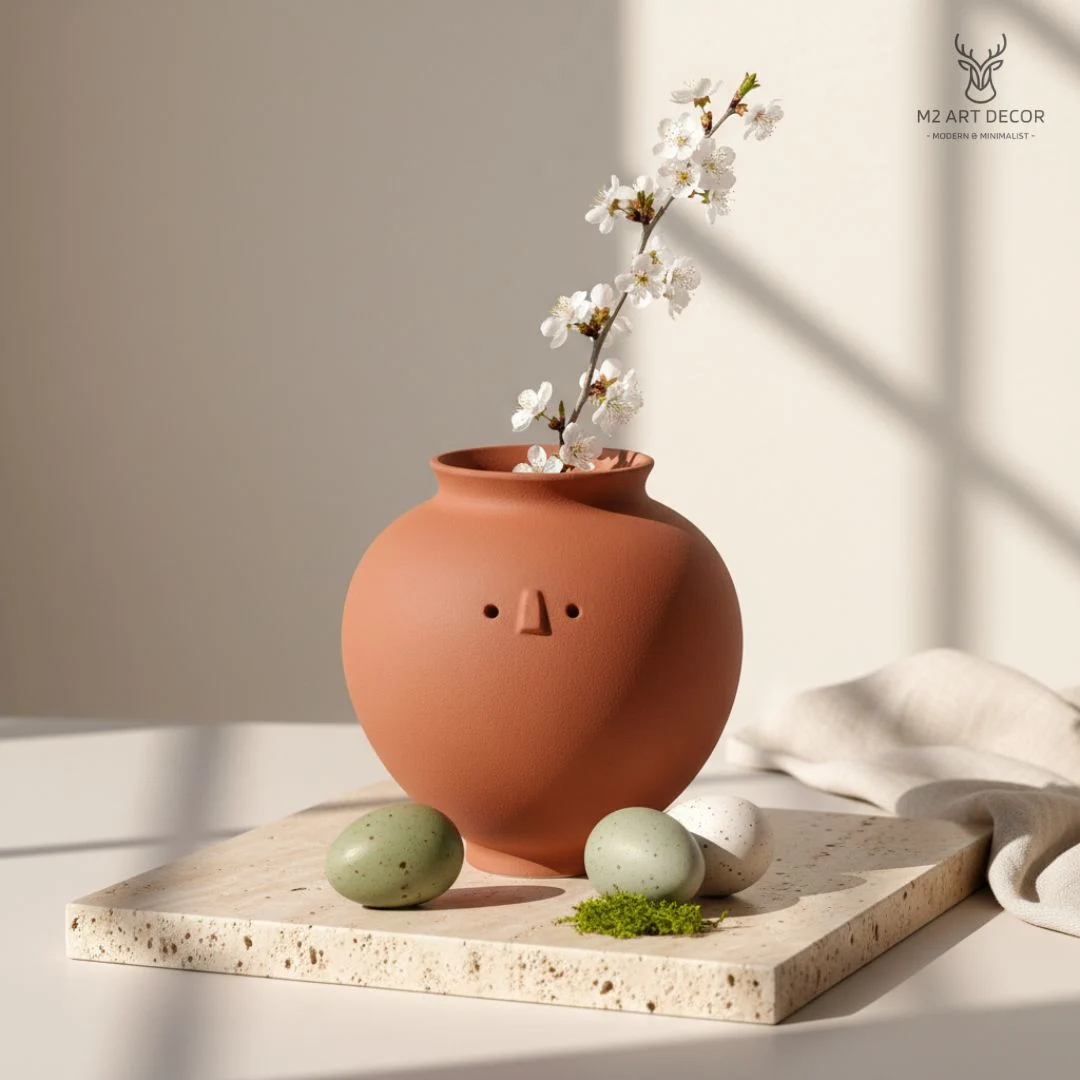 Hình ảnh chính của sản phẩm Lọ wabisabi màu nâu gạch - M2 Art Decor