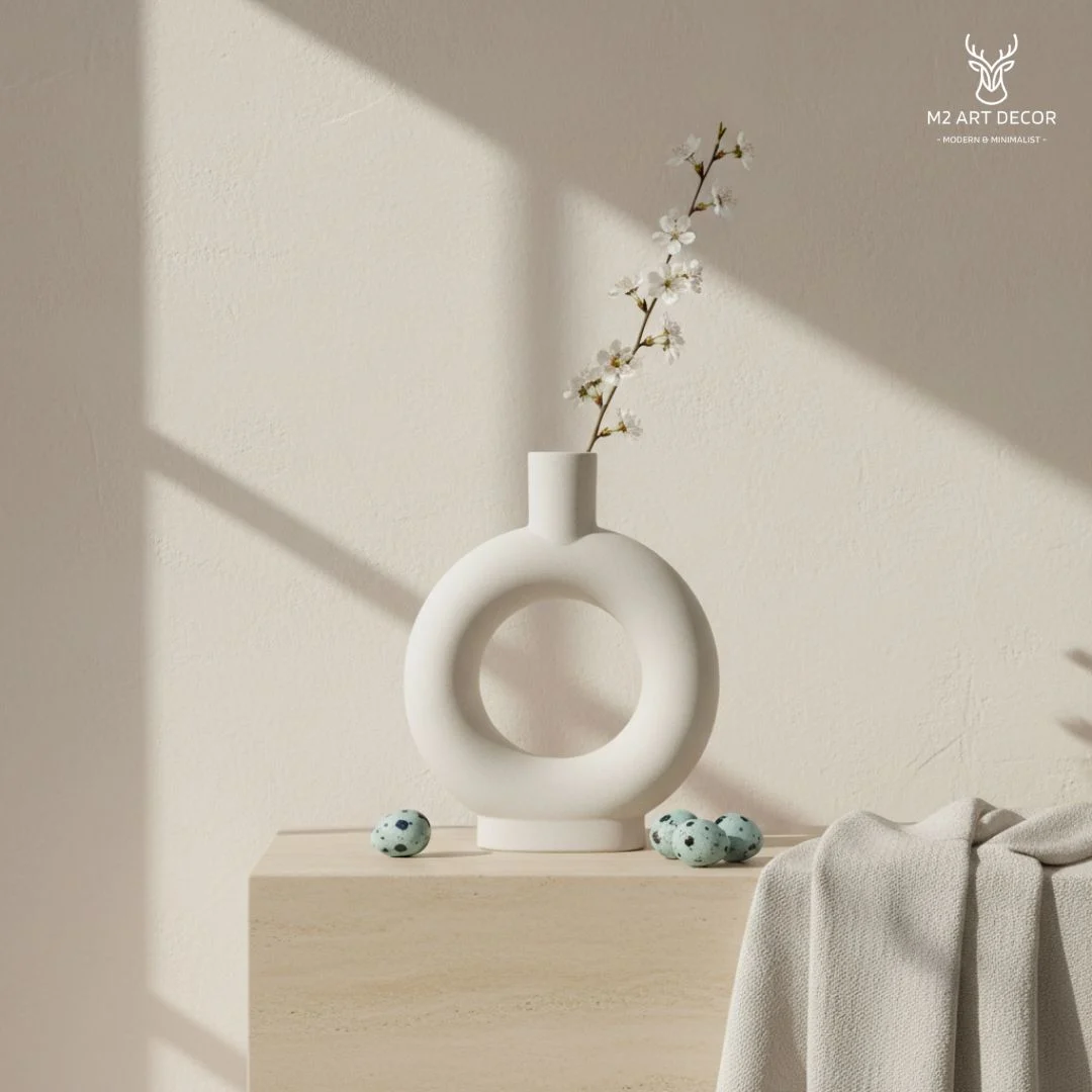 Hình ảnh chính của sản phẩm Bình hoa tròn nhẹ nhàng - M2 Art Decor