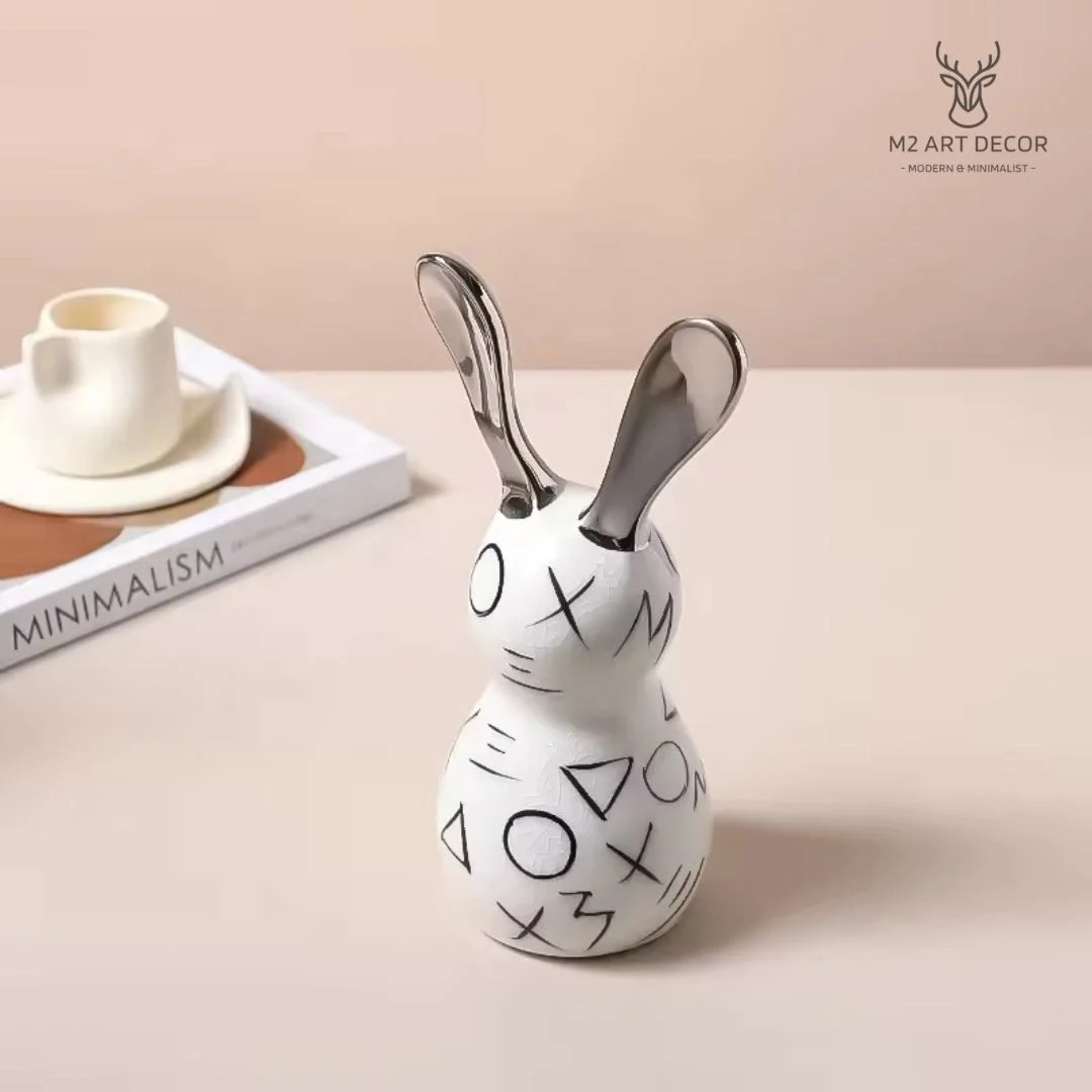 Hình ảnh chính của sản phẩm Tượng thỏ XO tráng bạc - M2 Art Decor