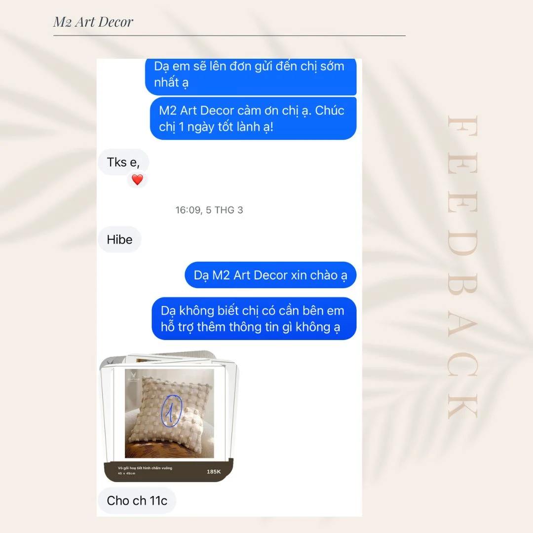 Feedback khách hàng M2 Art Decor - Ành 42