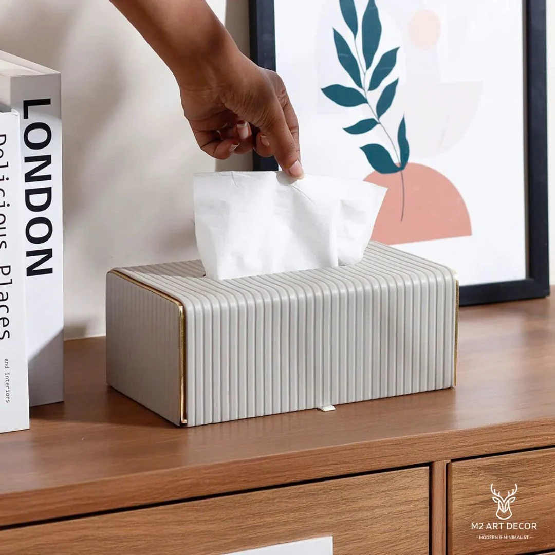 Hình ảnh phụ của sản phẩm Hộp đựng giấy ăn bọc da sang trọng - M2 Art Decor