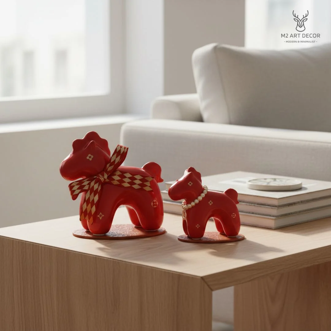 Hình ảnh chính của sản phẩm Ngựa Lucky màu đỏ (kèm hộp làm quà tặng) - M2 Art Decor