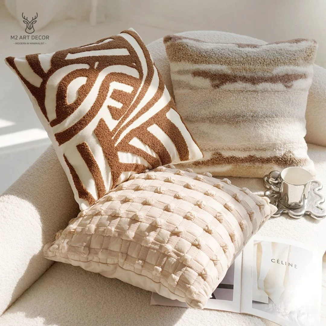 Hình ảnh phụ của sản phẩm Vỏ gối hoạ tiết loang hiện đại - M2 Art Decor