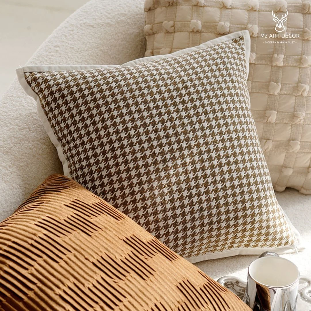 Hình ảnh chính của sản phẩm Vỏ gối kẻ caro nhẹ nhàng - M2 Art Decor