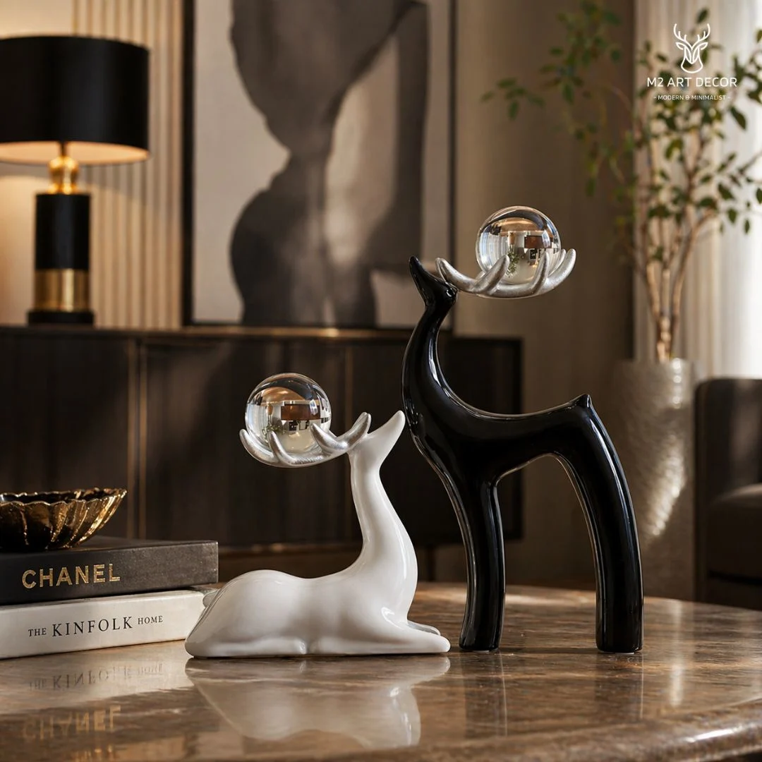 Hình ảnh chính của sản phẩm Bộ tượng hươu phát lộc - M2 Art Decor