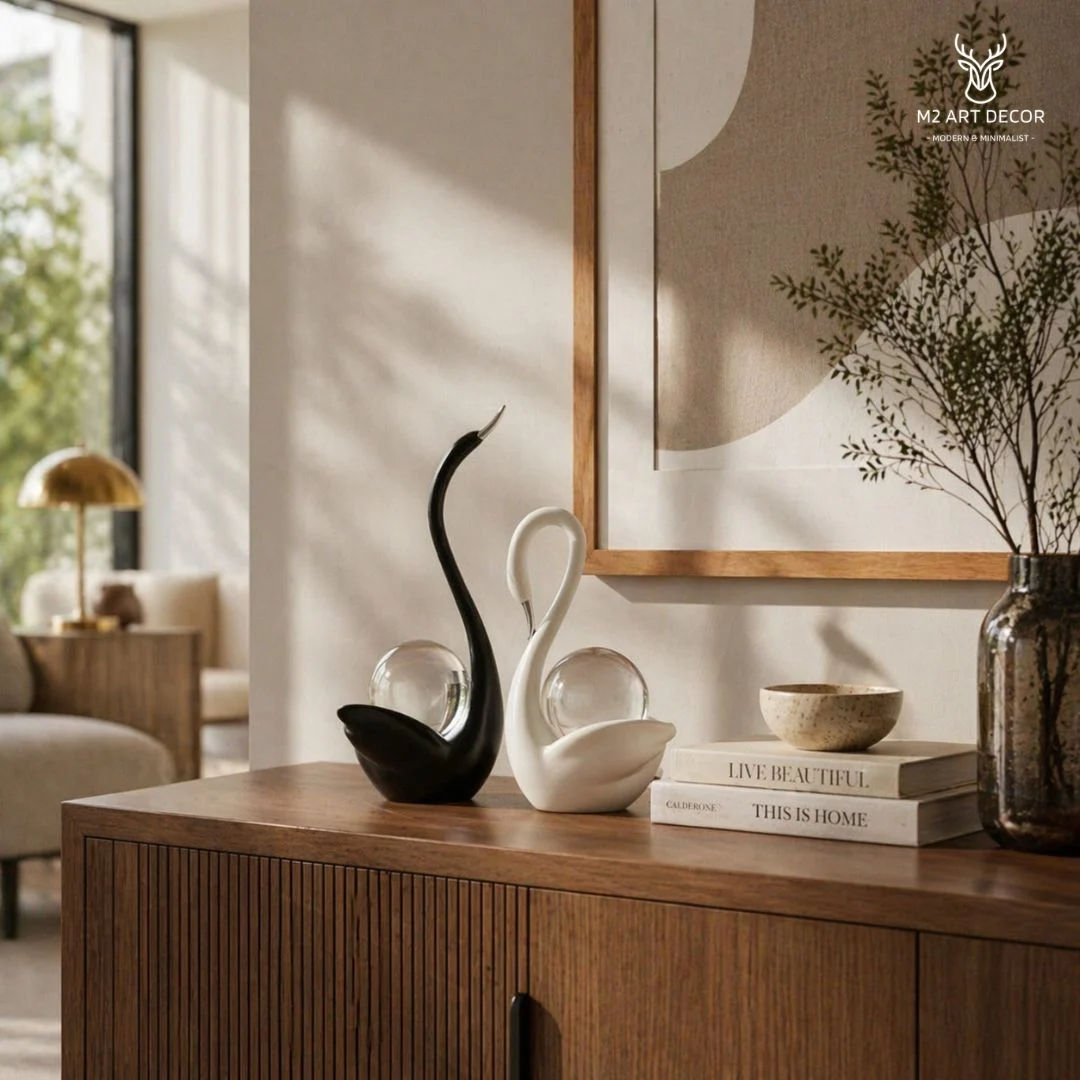 Hình ảnh phụ của sản phẩm Bộ tượng thiên nga hạnh phúc - M2 Art Decor