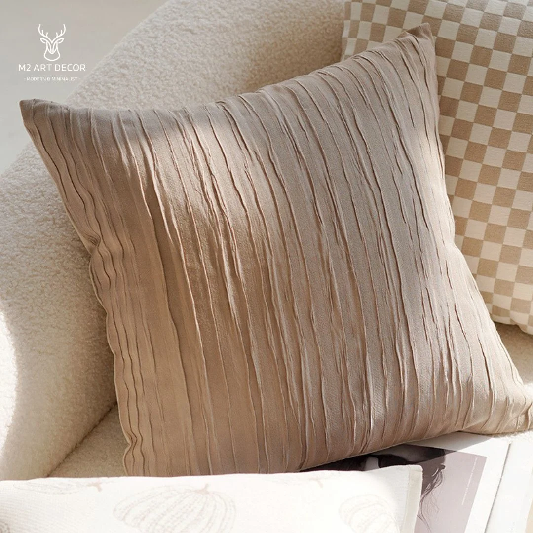 Hình ảnh chính của sản phẩm Vỏ gối nâu gân tinh tế - M2 Art Decor