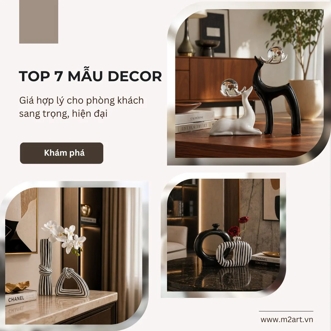 Top 7 tượng decor phòng khách sang trọng mà giá cực hợp lý