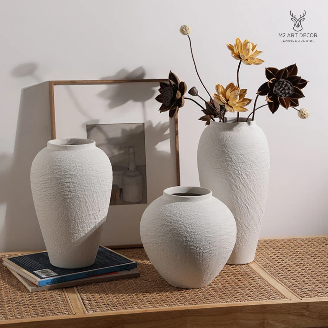 Hình ảnh phụ của sản phẩm Bình gốm vân đá - M2 Art Decor