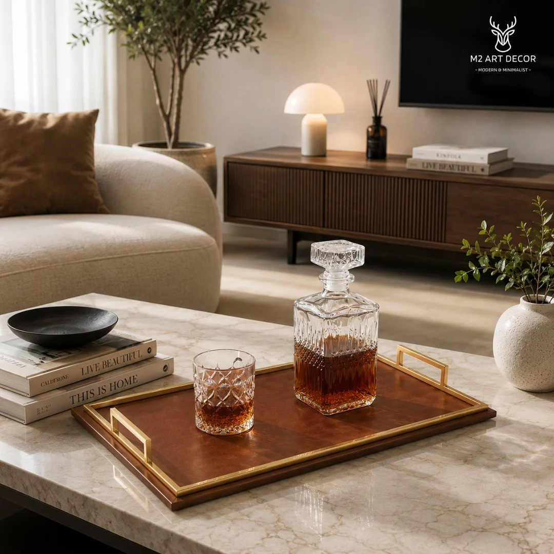 Hình ảnh phụ của sản phẩm Khay bọc da sang trọng - M2 Art Decor