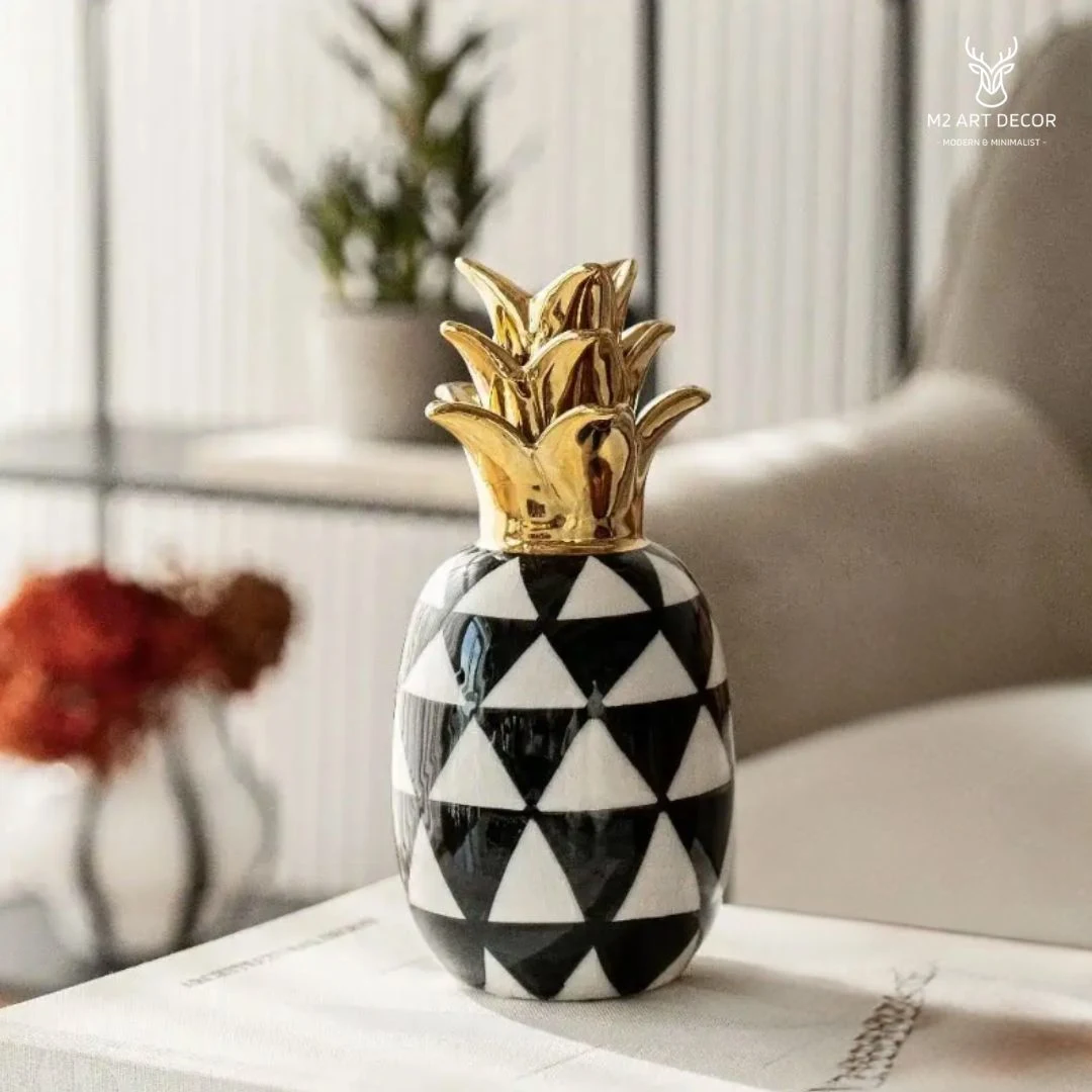 Tượng quả dứa mạ vàng - Đồ decor trang trí M2 Art Decor