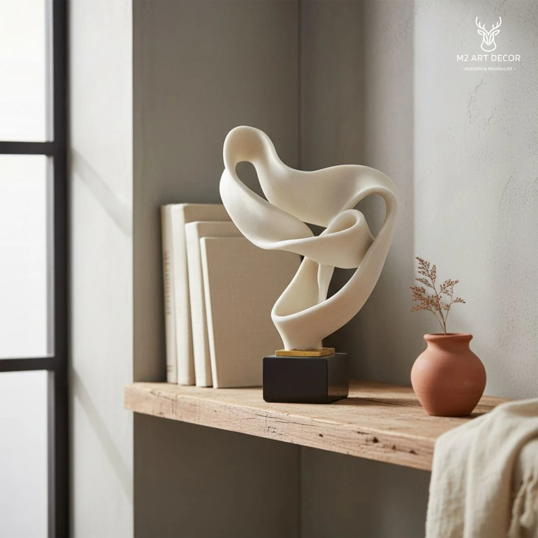 Tượng điêu khắc ruy băng - Đồ decor trang trí M2 Art Decor