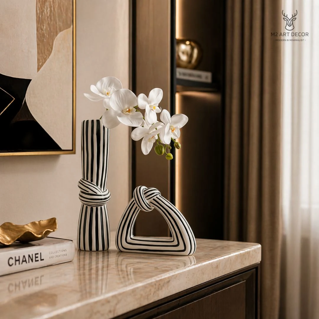 Bộ nút thắt gắn kết kèm hoa - Đồ decor trang trí M2 Art Decor