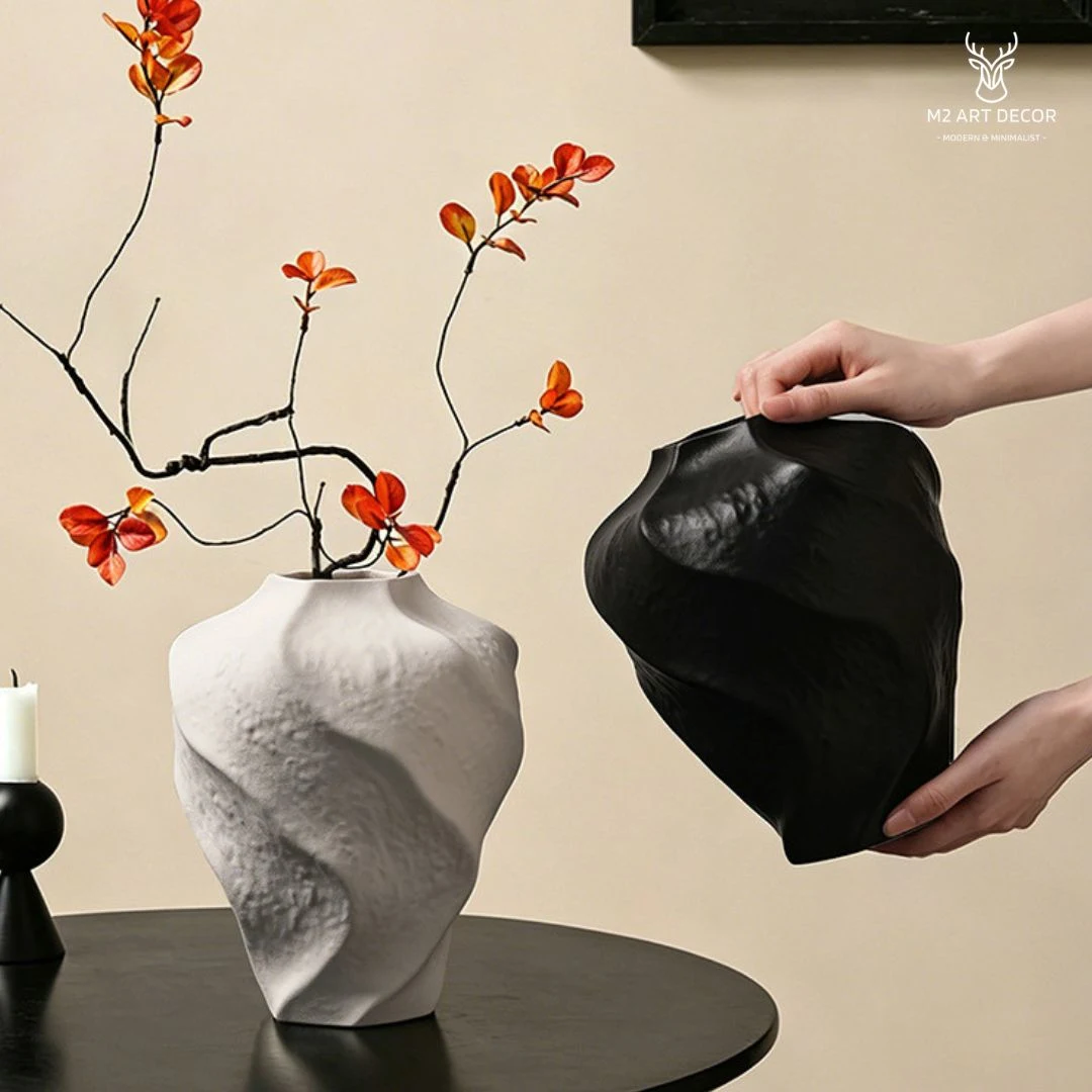 Bình hoạ tiết xoắn - Đồ decor trang trí M2 Art Decor