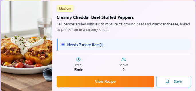Creamy Cheddar Beef Stuffed Peppers
