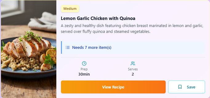 Lemon Garlic Chicken with Quinoa