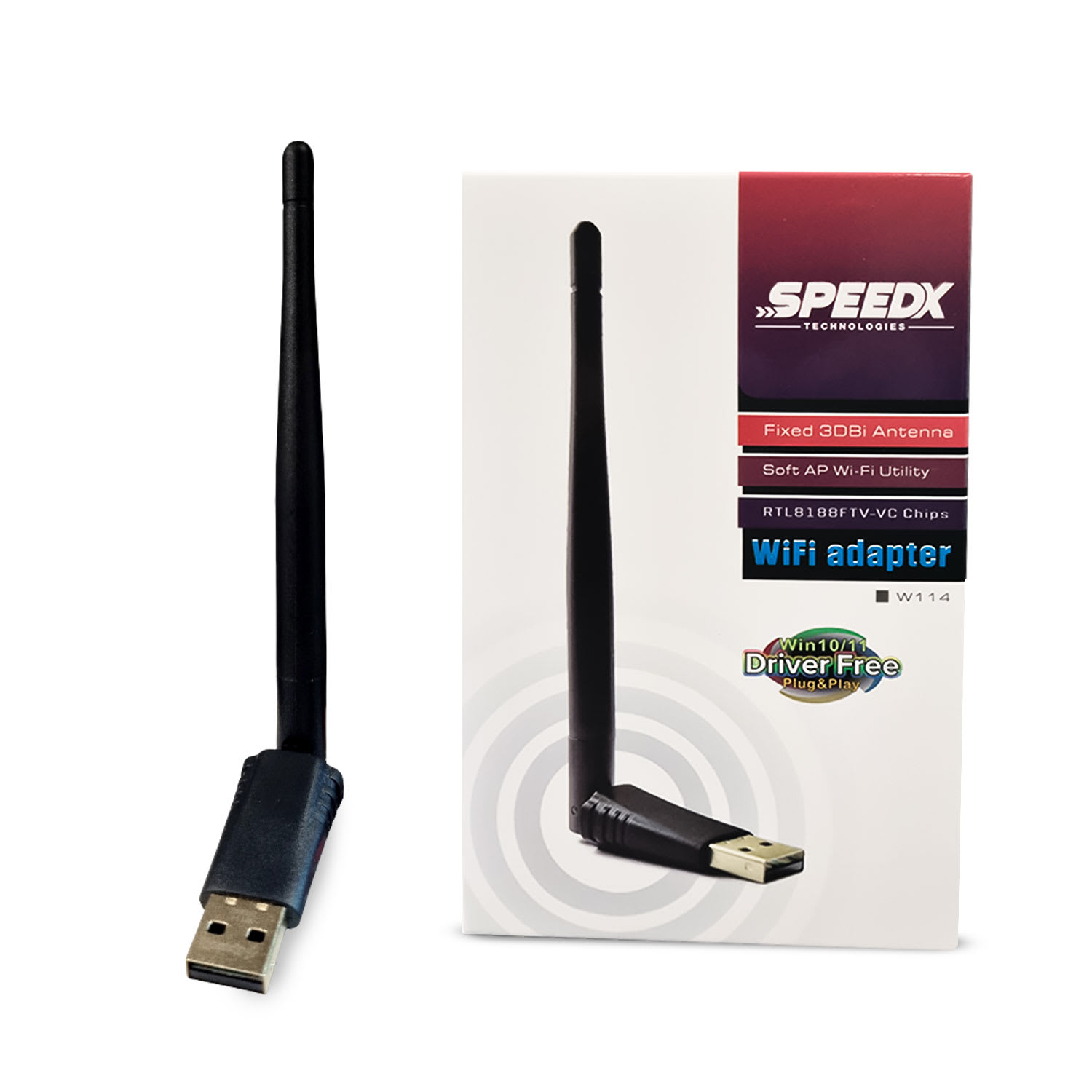 SPEEDX ALFA W114 3DBI RTL8188FTV-VC ANTENNA WIFI USB ADAPTER 300MBPS alternate view