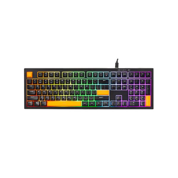 XTRIKE ME KB-512 BK 108 KEY WIRED MECHANICAL FEEL USB-C KEYBOARD BLACK