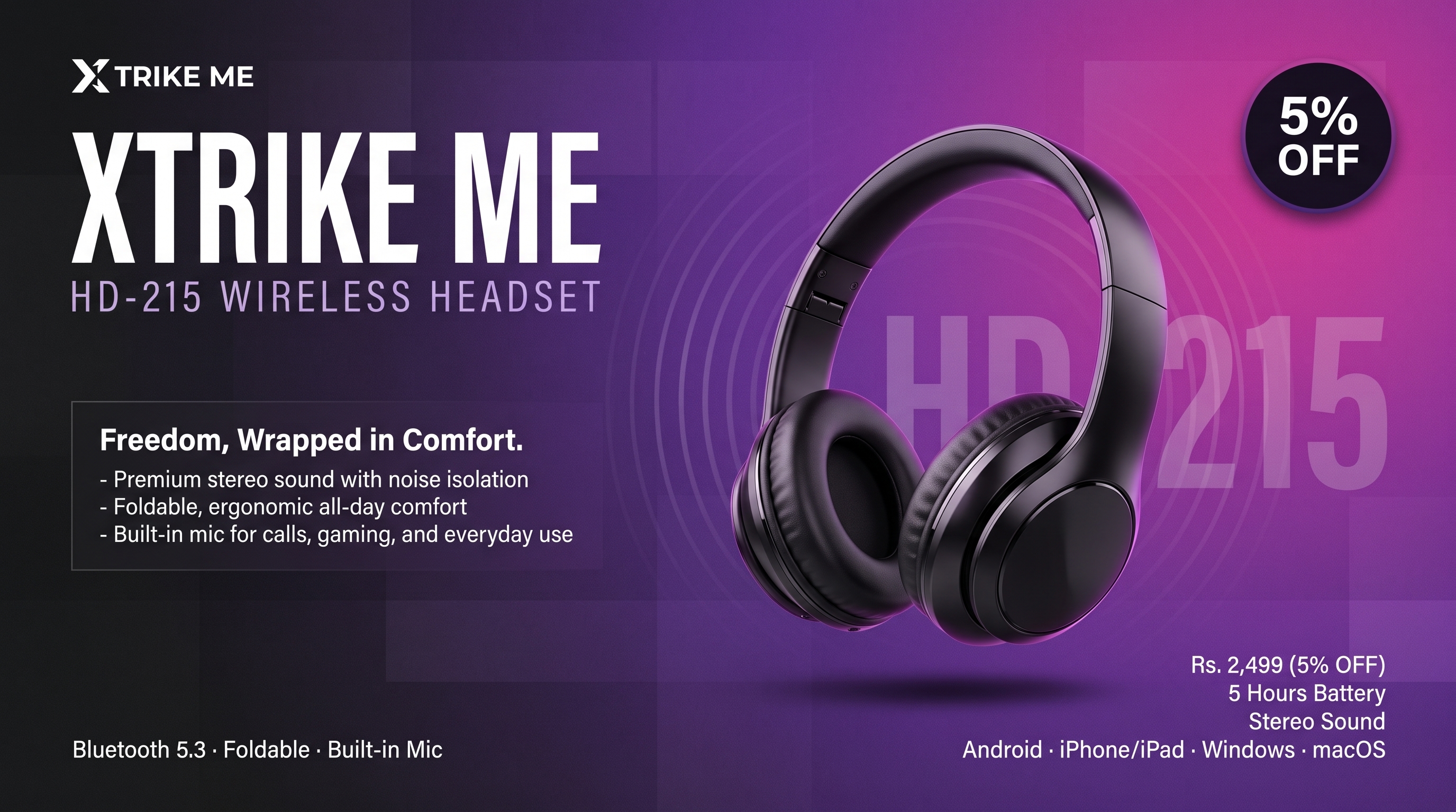 Xtrike Me Wireless Headset Banner Ad