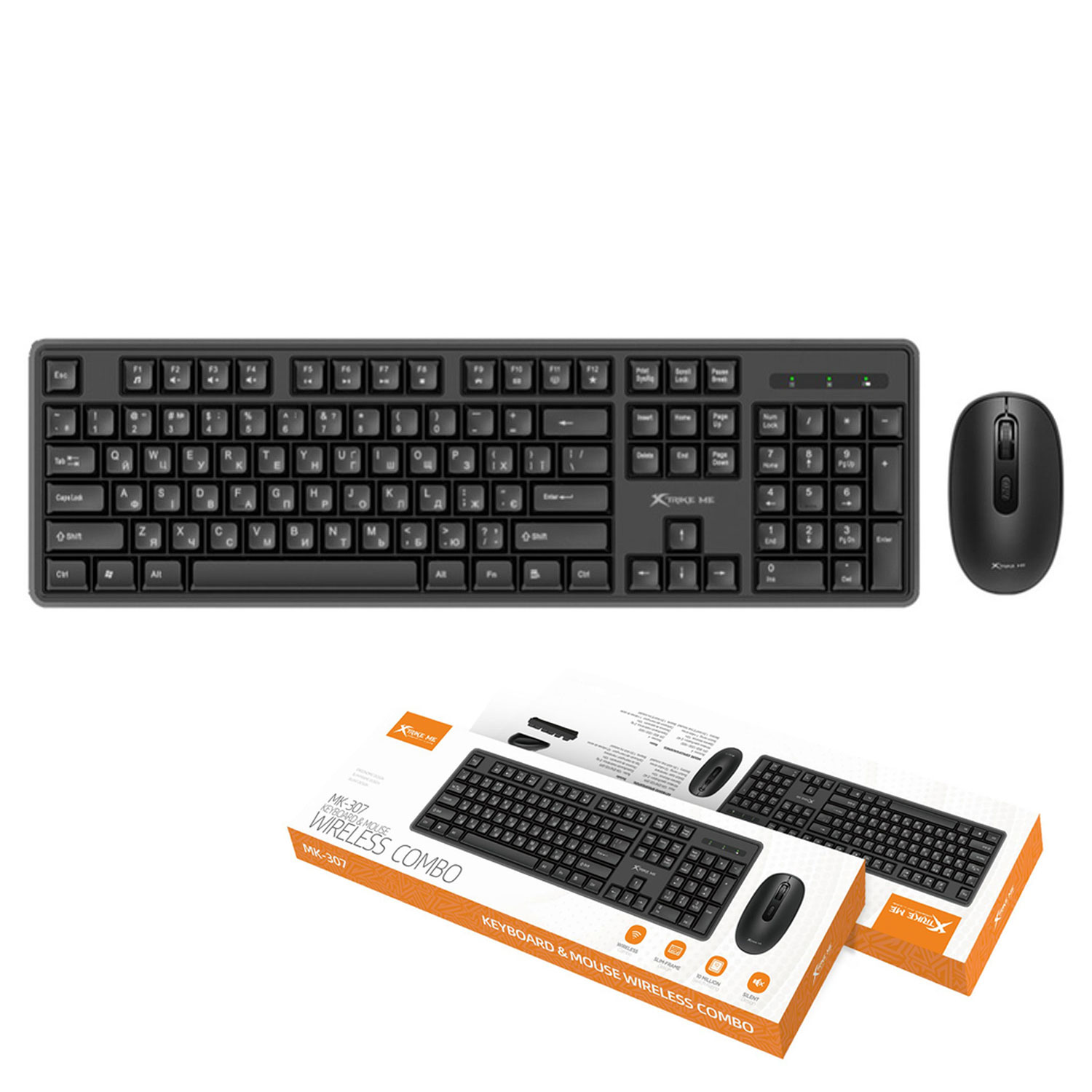 XTRIKE ME MK-307 EN WIRELESS KEYBOARD & MOUSE COMBO alternate view