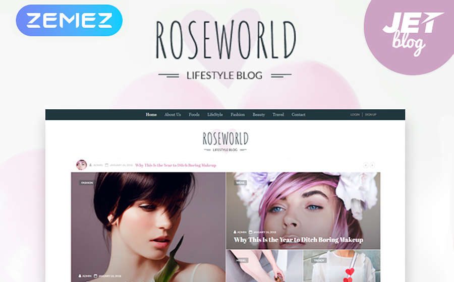 Roseworld - Lifestyle Blog WordPress Theme