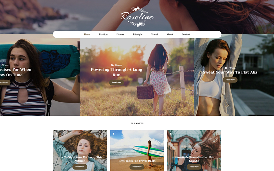 Roseline - Personal Blog WordPress Theme