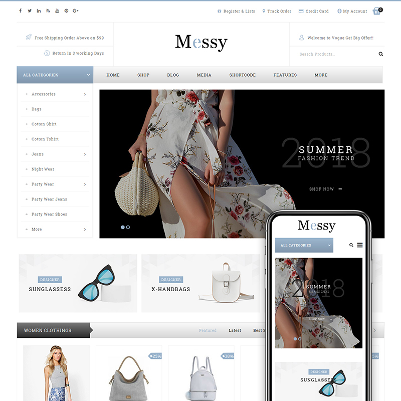 Messy - Multipurpose Fashion Store WooCommerce Theme