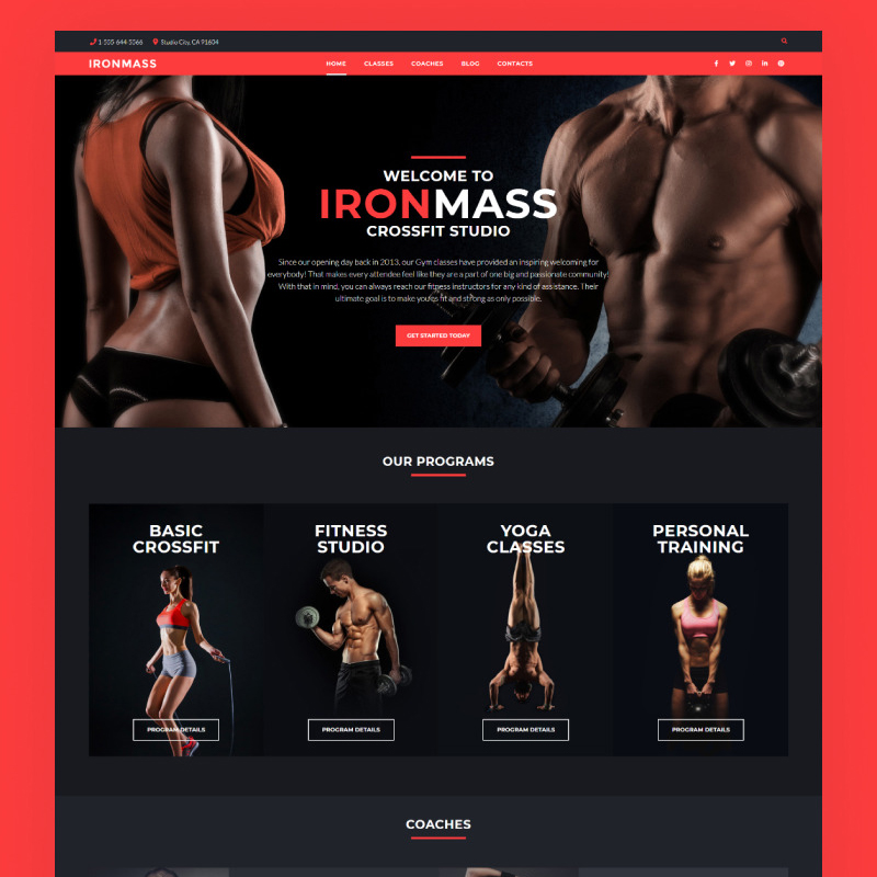 Gym Fitness Responsive Website Template