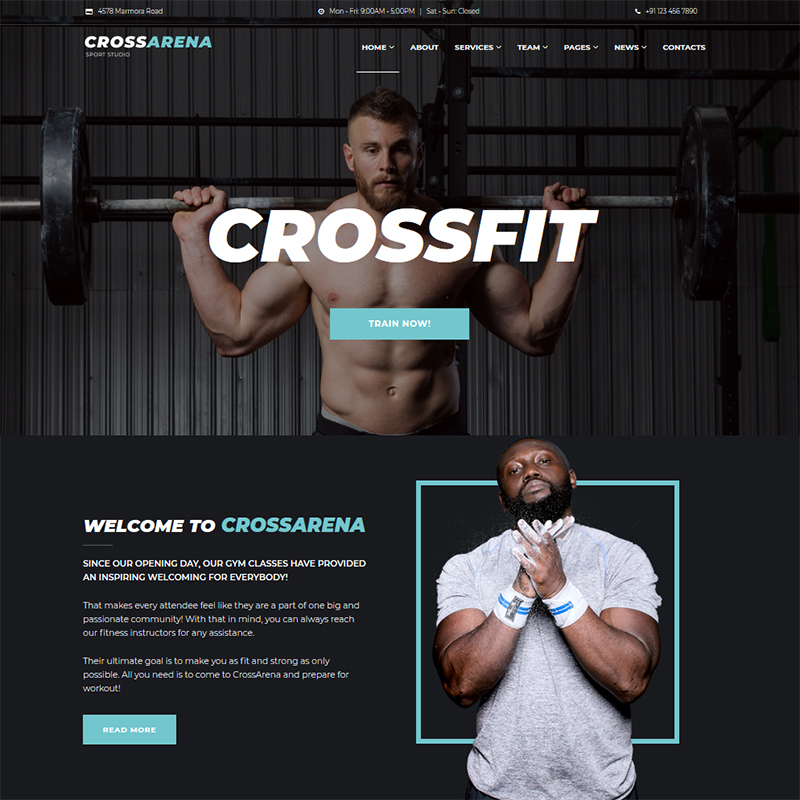 Cross Arena - Crossfit Studio Elementor WordPress Theme