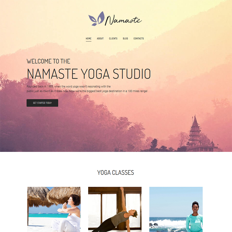 Namaste - Yoga Studio Ready-to-use Minimal Elementor WordPress Theme
