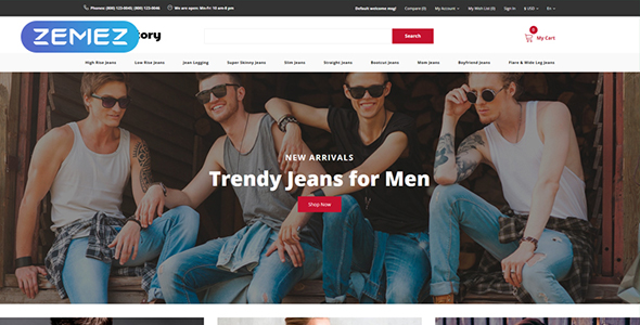Denim Story - Jeans E-commerce Clean OpenCart Template