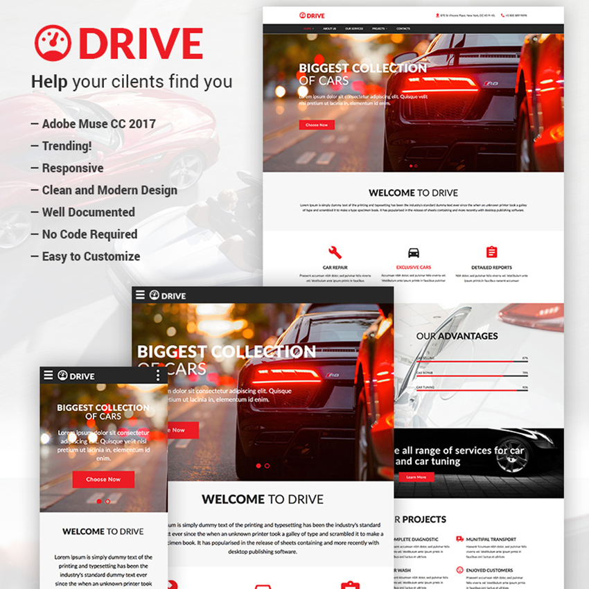 Drive - Car Repair & Tuning Muse Template