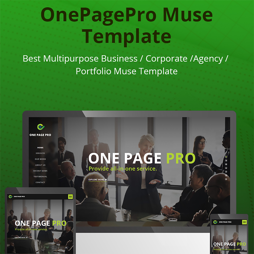 OnePagePro Muse Template