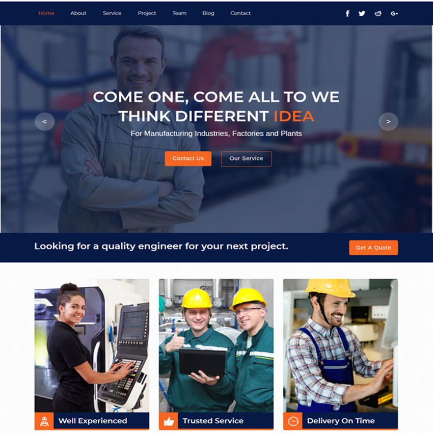 Industrial - Industry And Factory Muse Template