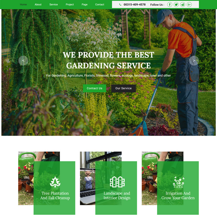 Greencare - Gardening & Landscaping Muse Template