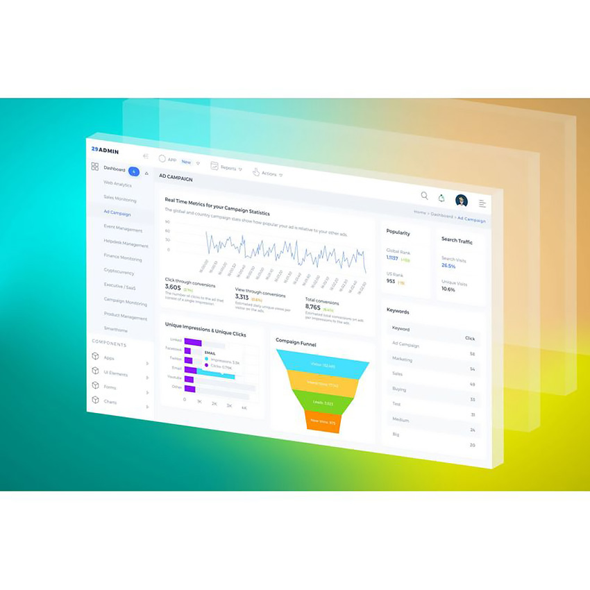 Ad Campaign Admin Dashboard UI UI Elements